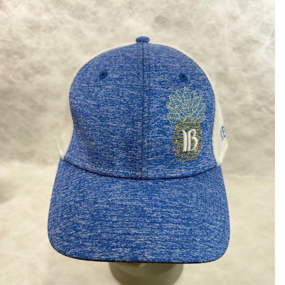 Ouray Sportswear Breck Pineapple Trucker Hat Blue White Space Dye Mesh Cap 51317